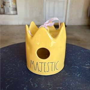 Rae Dunn Yellow Majestic Crown Candle Holder